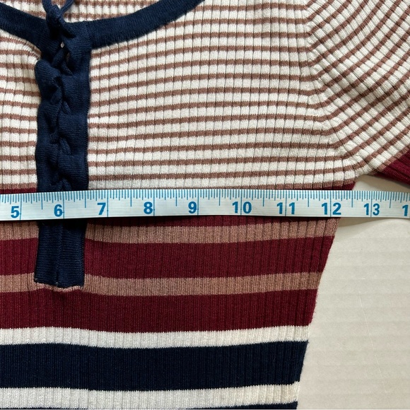 Papaya Junior Midi Bodycon Knit Sweater Stretch Striped Small Dress - Picture 7 of 10